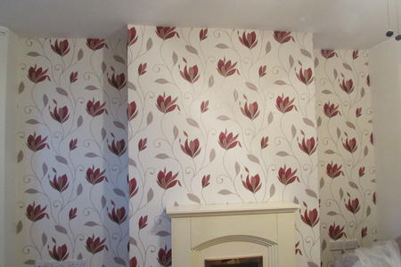 wallpapering front room