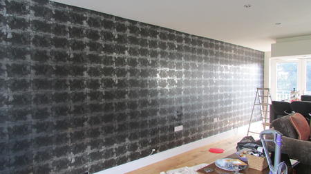 wallpapering lounge room